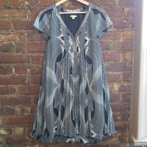 A Line Pleated Midi Dress